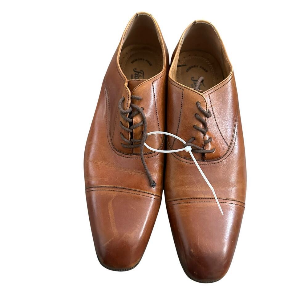 Florsheim Shoes Mens 11 D Dress Cap Toe Oxford cognac brown Leather Lace Up